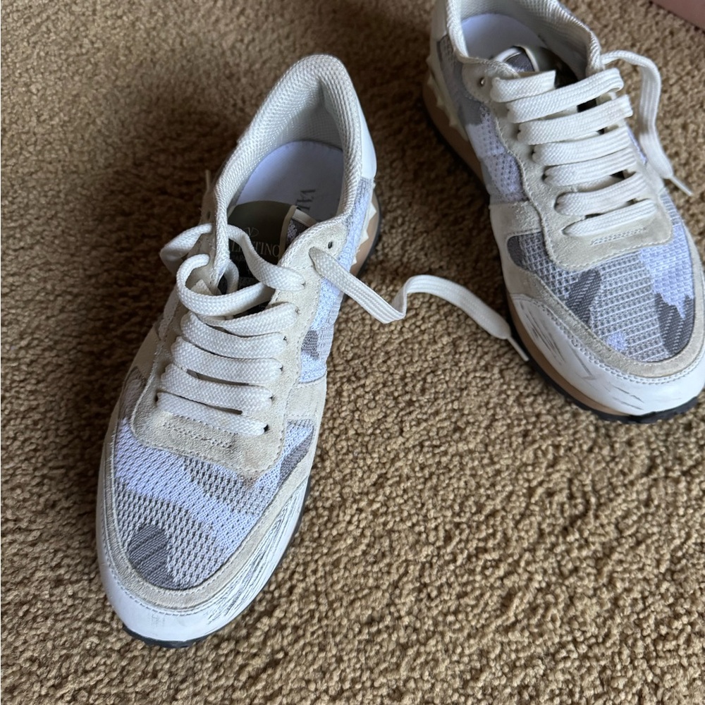 Camouflage Sneakers in White and Gray